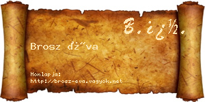 Brosz Éva névjegykártya